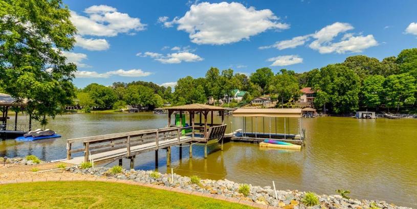 Hotel Lake Norman House Rental with Boat Dock and Fire Pit!
