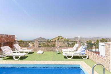 Villa with 2 bedrooms in Competa with wonderful sea view private pool enclosed garden 18 km from the beach