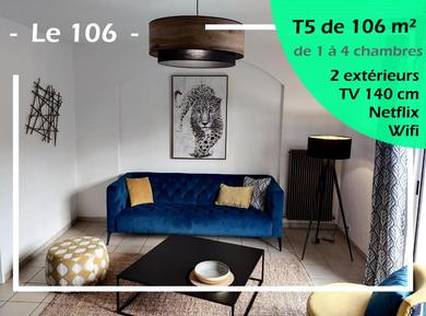 Apartments Le 106 - spacieux élégant T5 - 106 m2 - de 1 à 4 Chambres - Wifi Extérieur
