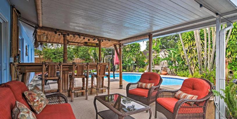 Дом отдыха Seminole Home Private Patio, Tiki Bar and Pool