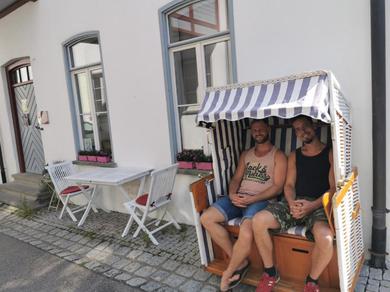 Апартаменты Ferienstudio Altstadtflair Isny im Allgäu mit Waschraum und WC ohne Dusche