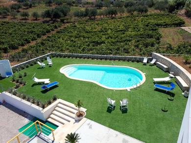 Villa 4 bedrooms villa with sea view shared pool and furnished garden at Alcamo 4 km away from the beach