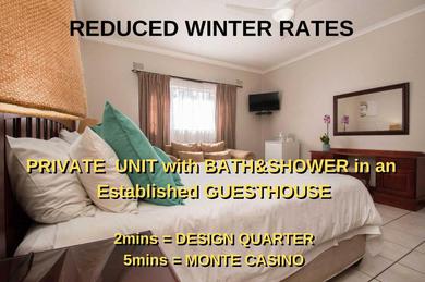 Unit 1 in Fourways CENTRAL with BEST RATES 5mins to Monte