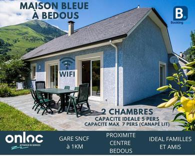 Дом отдыха Maison Bleue 5-7 Personnes au Cœur de Bedous, en Vallée D'aspe