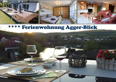 Апартаменты Exklusive Ferienwohnung 'Agger-Blick' mit großer Seeblick-Terrasse & Sauna