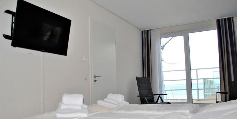 Apartments Apartmenthaus Hafenspitze Ap 42 "Segler", mit Sauna, Blickrichtung offene See