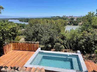 Дом отдыха Villa Belair à Proximité d'Avignon 6 couchages-Petite piscine à débordement avec vue Panoramique