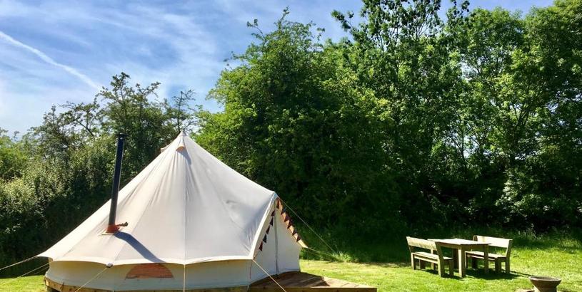 Luxury tent Cotswolds Camping at Holycombe