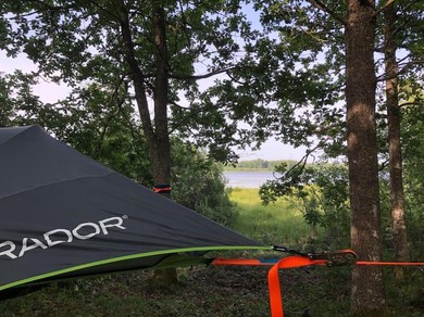 Hotel Tree-tent overlooking lake in private woodland