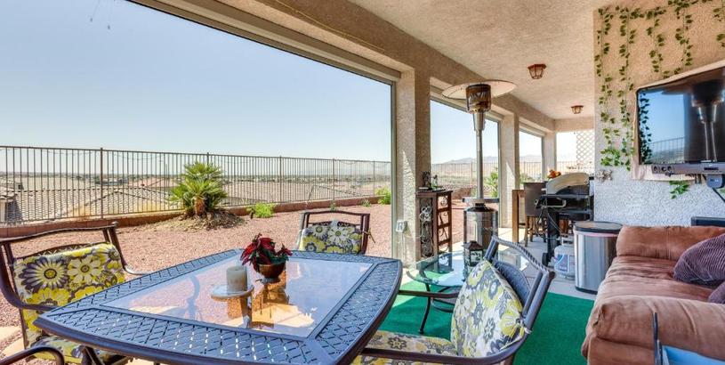 Отель Sunny Laughlin Home with Fire Pit!