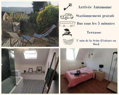 Apartments Le Nid Normand avec Terrasse - Stationnement facile et Gratuit - 5 min Seine