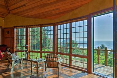 Forested Gold Beach House with Panoramic Ocean Views!