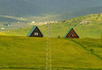 Chalet Village cottages in mountains- Green Field