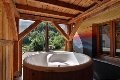 Шале Le Chalet du Tanet spa sauna terrasse en Alsace