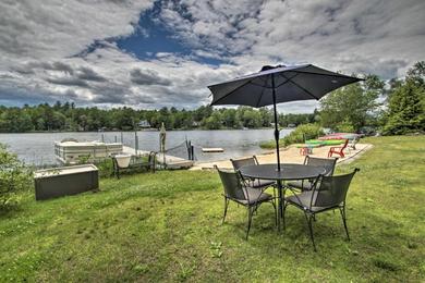 New Hampshire Home with Private Beach, Dock and Rafts!