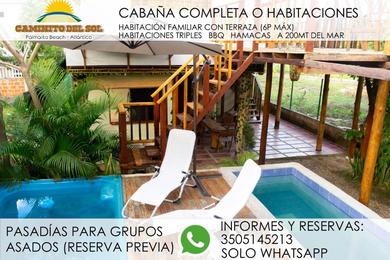 Guest house Caminito del Sol - HOTEL CABAÑA muy cerca al mar Palmarito-HABITACIONES