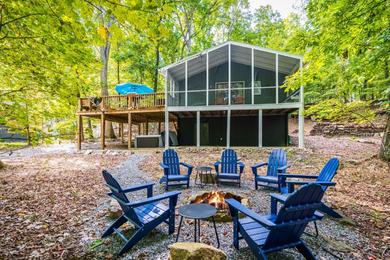  Cabin w Private Lake & Beach, Hot Tub, Deck, & Grill