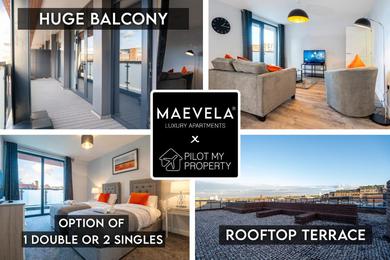 Apartments NEW BUILD - Luxury Apartment - HUGE BALCONY - Roof Top Terrace - Digbeth, Birmingham City Centre - FREE NETFLIX, Smart TV & ALEXA