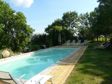 Отель Charming maisonette, with swimming pool, view of the countryside and the Pyrenee