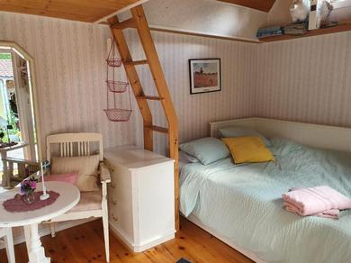 Holiday home Sjönära liten stuga med sovloft, toilet in other small house, no shower