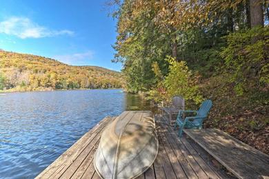  Lakefront Berkshires Retreat with Deck, Dock and Boat!