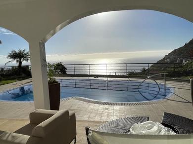Luxury villa with private heated pool, garden and views of the sea and mountains