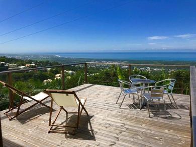 Лодж Lounge des hauts 3 maisons à L'étang-Salé sans vis à vis avec vue panoramique Océan et Montagne
